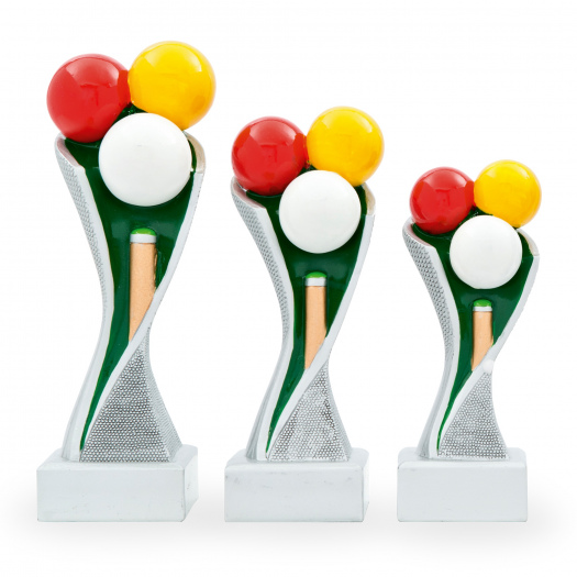 Trofej se symbolem kulečníku, výška 14,5 cm, vícebarevná