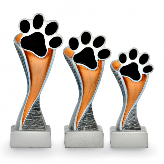 Trofej se symbolem psích tlapek, výška 14,5 cm, vícebarevná
