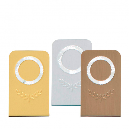 Plaketa s ratolestí, výška 7,5 cm, zlatá/stříbrná