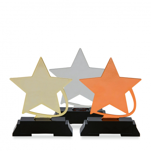 Trofej hvězda, výška 20 cm, zlatá