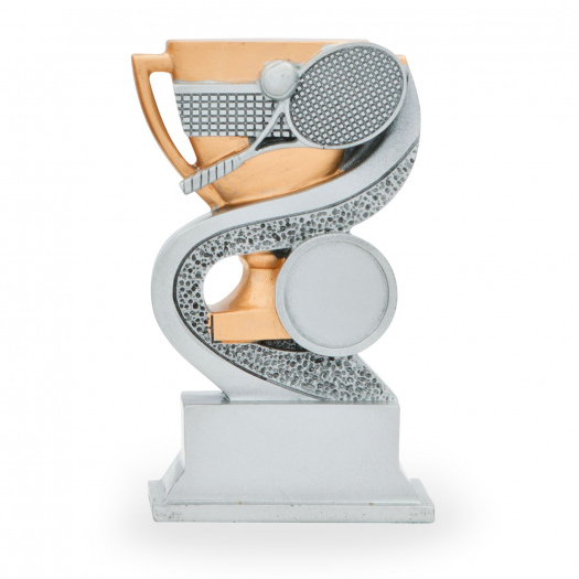 Trofej se symbolem tenisu, výška 12 cm, stříbrná/zlatá