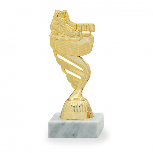 Trofej se symbolem hokeje, výška 15 cm, zlatá