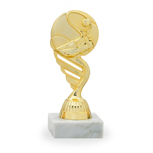 Trofej se symbolem tenisu, výška 15 cm, zlatá