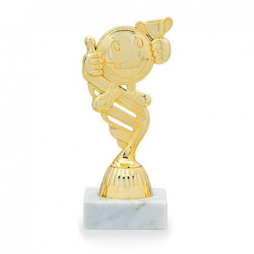 Plaketa se smajlíkem, výška 15 cm, zlatá