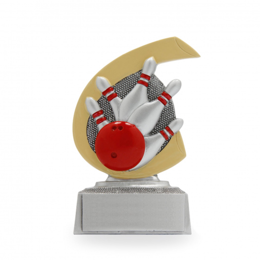 Plaketa se symbolem bowlingu, výška 10 cm, vícebarevná