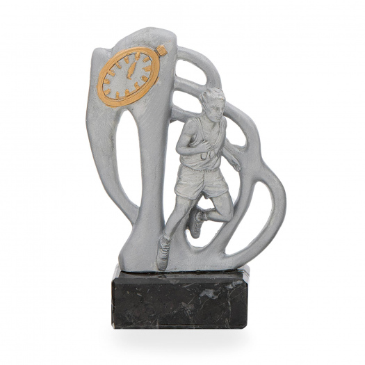 Trofej luxusní se symbolem atletiky, výška 17,5 cm, stříbrná/zlatá