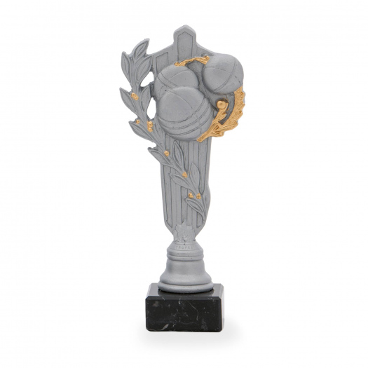 Trofej luxusní se symbolem kriketu, výška 26 cm, stříbrná/zlatá