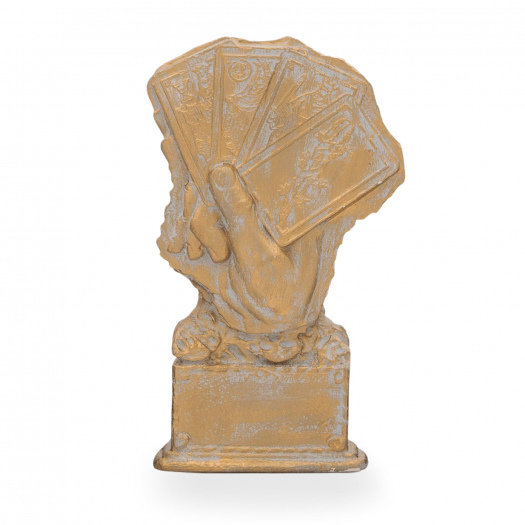 Trofej luxusní se symbolem karet, výška 19 cm, zlatá