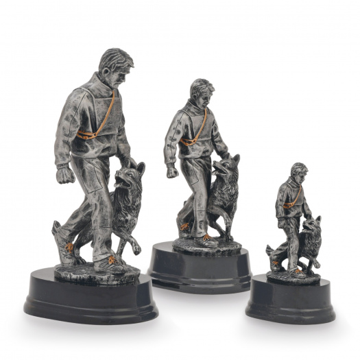 Trofej luxusní, psovod, výška 17 cm, vícebarevná