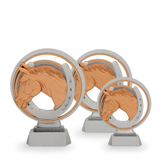 Trofej luxusní se symbolem jezdectví, výška 25 cm, vícebarevná