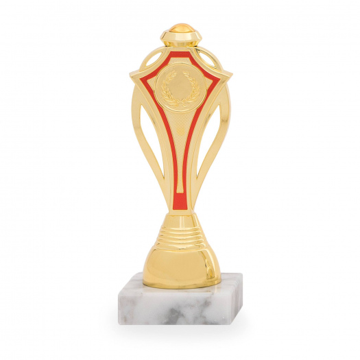 Účastnická cena, výška 17 cm, zlatá/červená