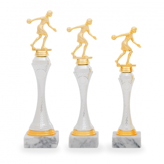 Stojánek na figurku, výška 31, cm, stříbrný/zlatý