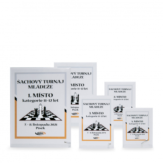 Skleněná plaketa s plnobarevným potiskem, 85x110mm