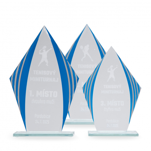 Skleněná plaketa s laserovým gravírováním, 110x165mm