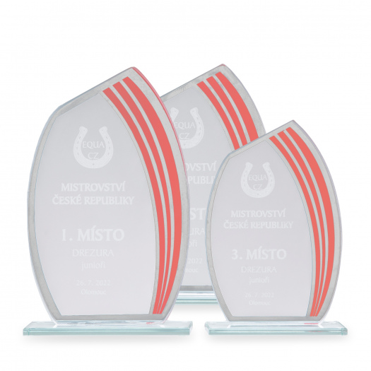 Skleněná plaketa s laserovým gravírováním, 100x150mm