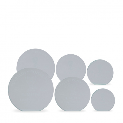 Skleněná plaketa s laserovým gravírováním, 100x95mm