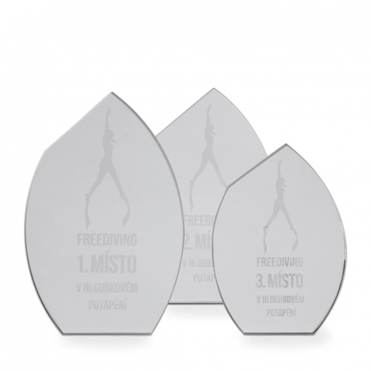 Skleněná plaketa s laserovým gravírováním, 110x160mm