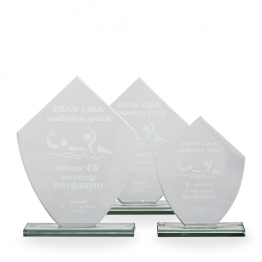 Skleněná plaketa s laserovým gravírováním, 110x150mm