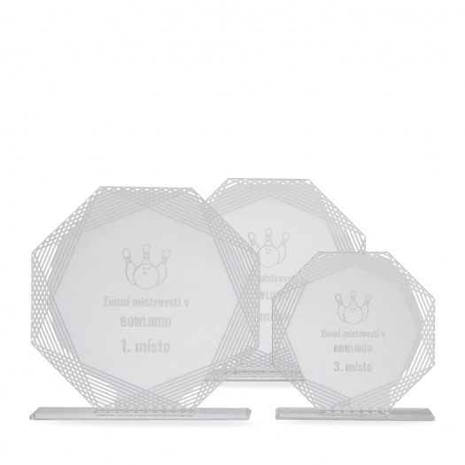 Skleněná plaketa s laserovým gravírováním, 155x160mm