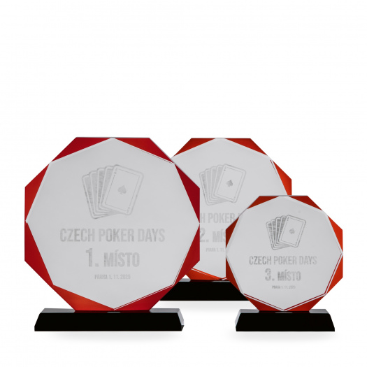 Skleněná plaketa s laserovým gravírováním, 120x140mm