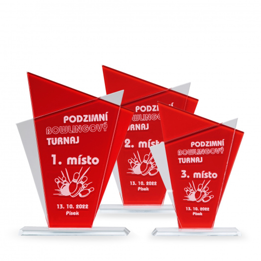 Skleněná plaketa s laserovým gravírováním, 125x175mm