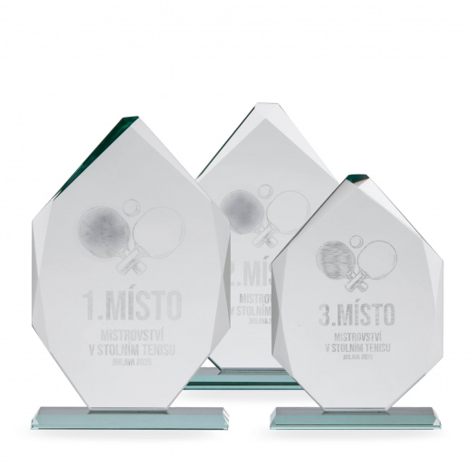 Skleněná plaketa s laserovým gravírováním, 120x180mm