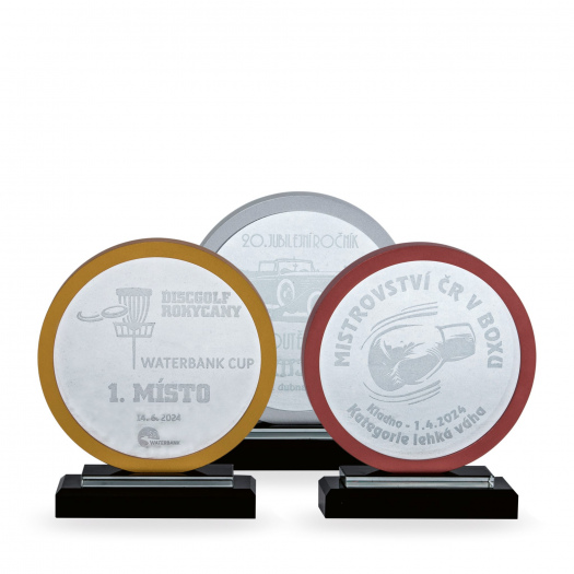 Skleněná luxusní plaketa s laserovým gravírováním, 150x175 mm