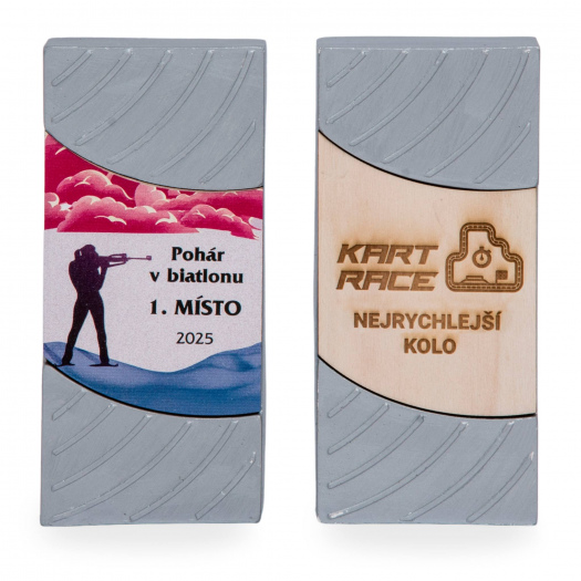 Keramická plaketa s dřevěnou částí pro gravírování nebo plnobarevný potisk, 80x180mm