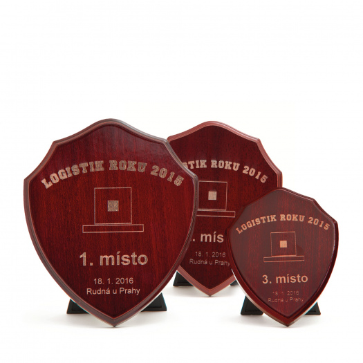 Dřevěná plaketa s laserovým gravírováním, 85x100mm