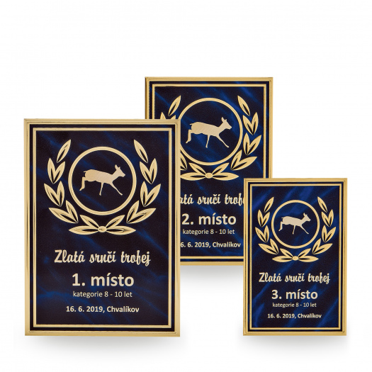 Plechová plaketa s laserovým gravírováním, 85x130mm