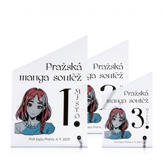 Akrylátová plaketa ekonom s plnobarevným potiskem, 80x120mm