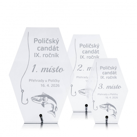 Akrylátová plaketa ekonom s laserovým gravírováním, 100x150mm