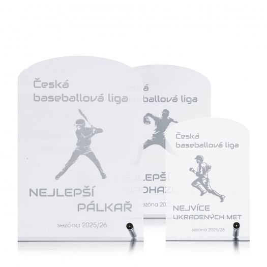 Akrylátová plaketa ekonom s laserovým gravírováním, 80x120mm