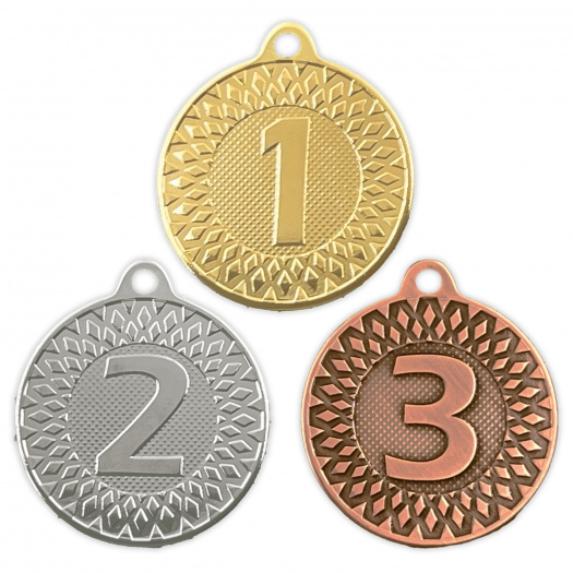 Medaile s umístěním, 40 mm, zlatá