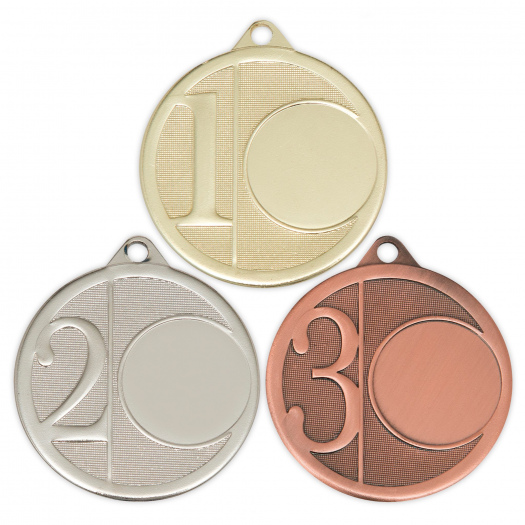 Medaile na emblém s umístěním, 50 mm, zlatá