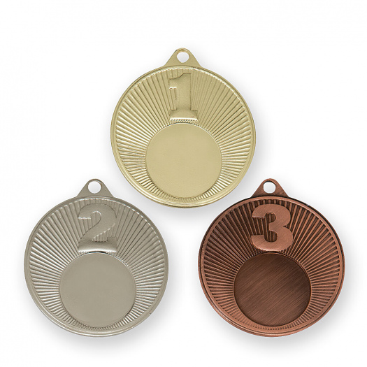 Medaile na emblém s umístěním, 50 mm, zlatá