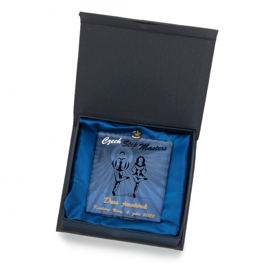 Skleněná medaile 60x70 mm, včetně krabičky