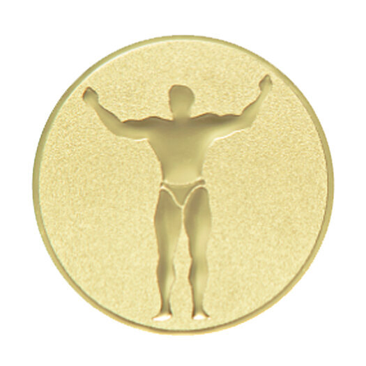 Emblém kulturistika, pr. 25 mm, zlato