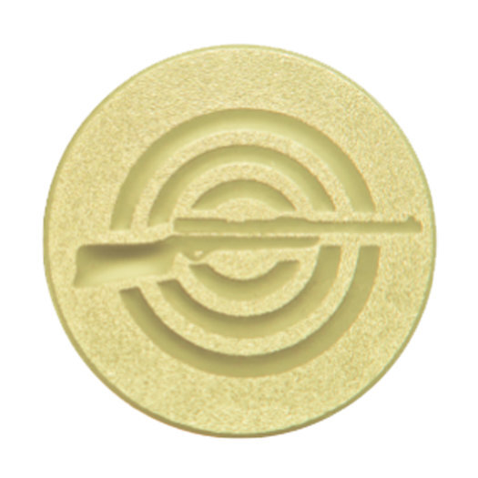 Emblém puška, pr. 25 mm, zlato