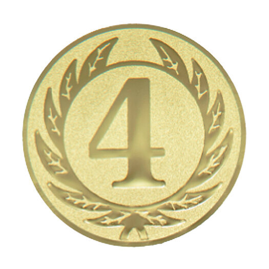 Emblém s číslicí 4, pr. 50 mm, zlato