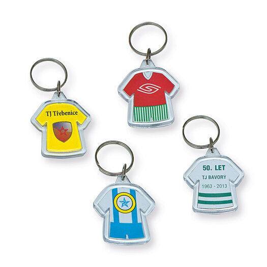 Klíčenka dres, 42x40 mm, transparentní