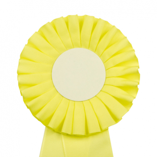 Kokarda jednořadá STANDARD, průměr 11 cm, sv.žlutá