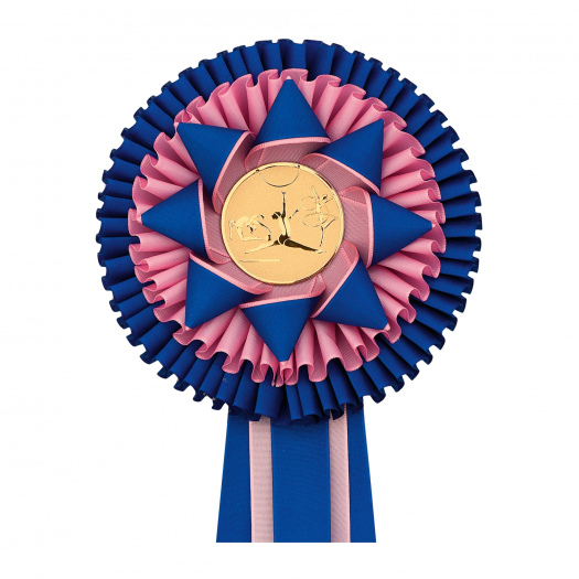 Kokarda třířadá KVĚTINA zdobená, průměr 16 cm