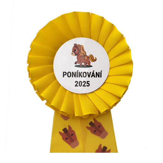 Kokarda jednořadá KONÍK, průměr 8 cm